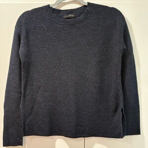 Tahari Navy Crewneck Merino Wool Sweater S